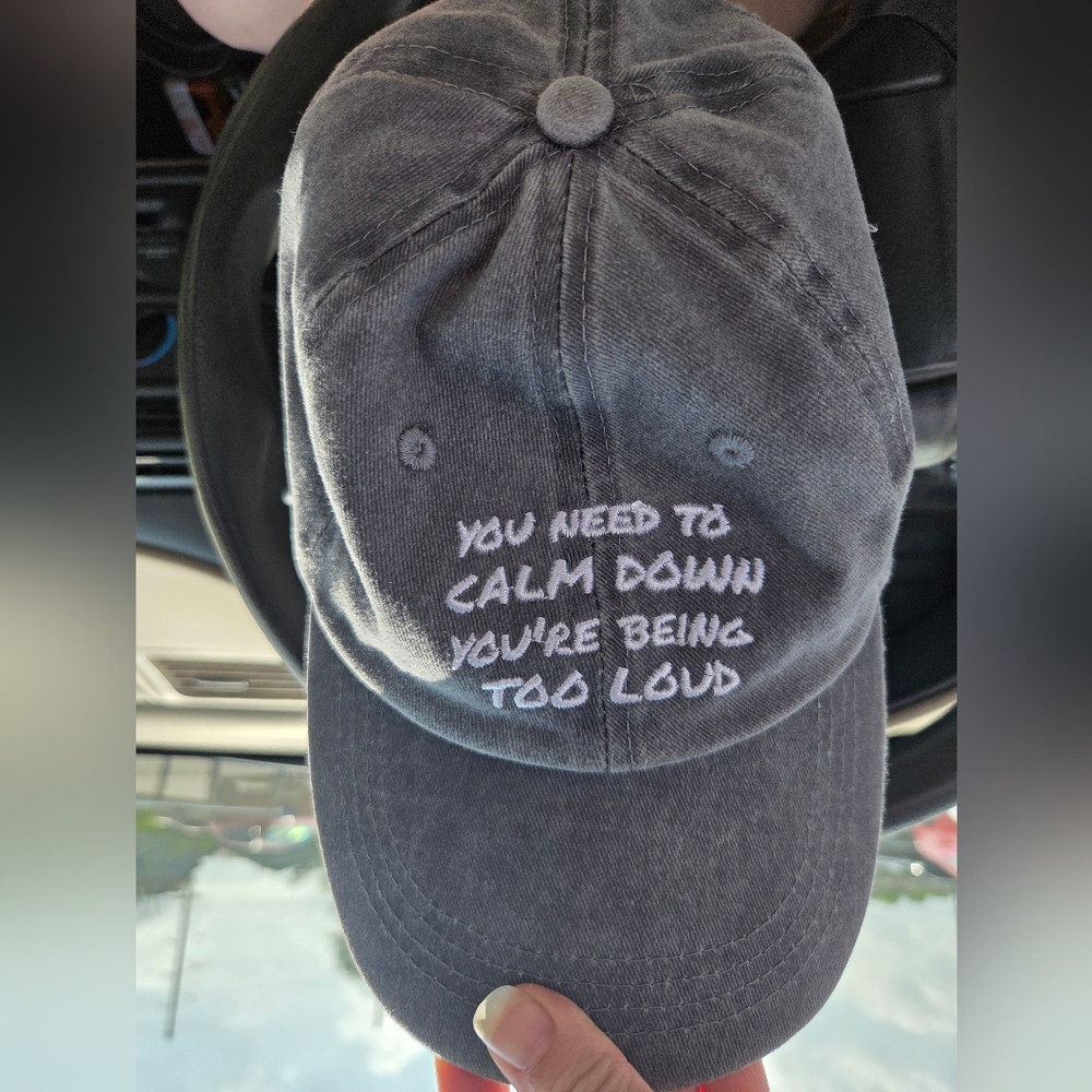 Gray Embroidered Cap